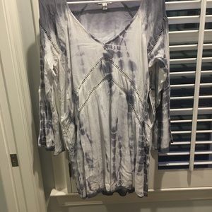 Lulus Flowy White and Blue Dress